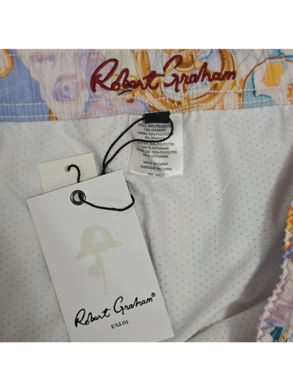 Robert Graham Gold Treasure Nautical Tropical Print Swim Shorts Men's Sz 2XL - Picture 5 of 9
